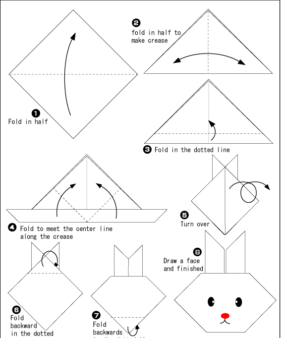 оригами зайчик